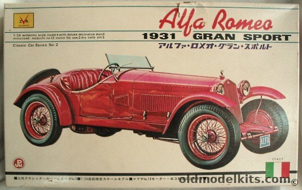Sankyo 1/24 1931 Alfa Romeo Gran Sport Motorized, C8-2-600 plastic model kit
